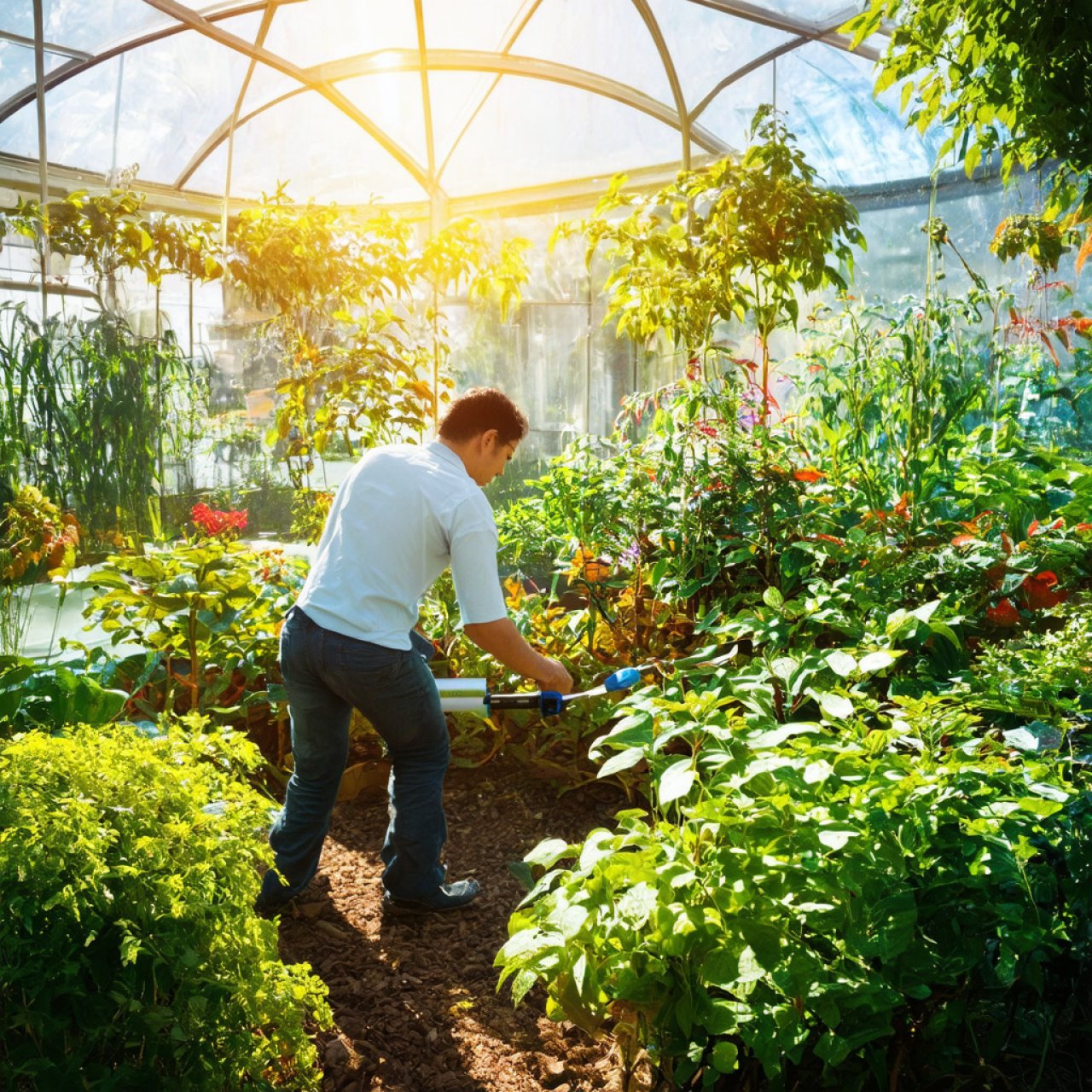 A man gardening.