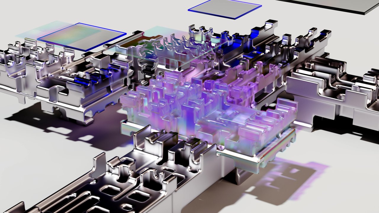 An artist’s illustration of artificial intelligence (AI). This image visualises the duality between human and machine intelligence and how both learn.