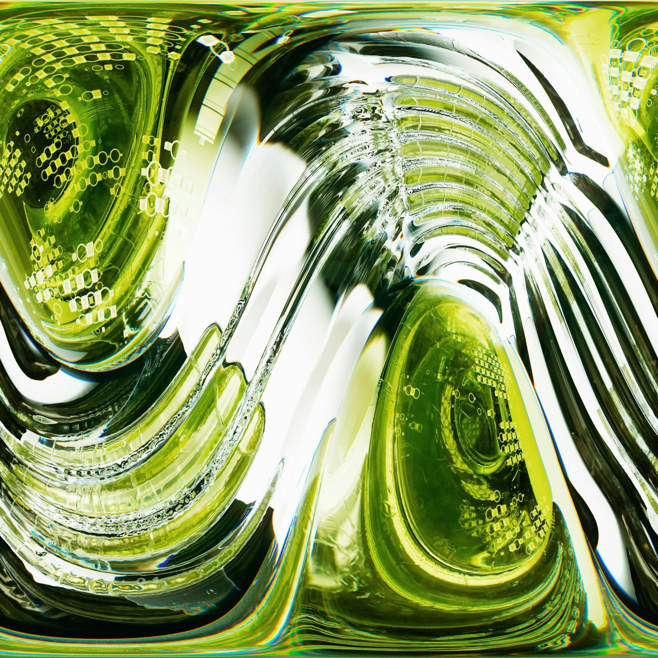 Wave Pattern on a Green Glass.