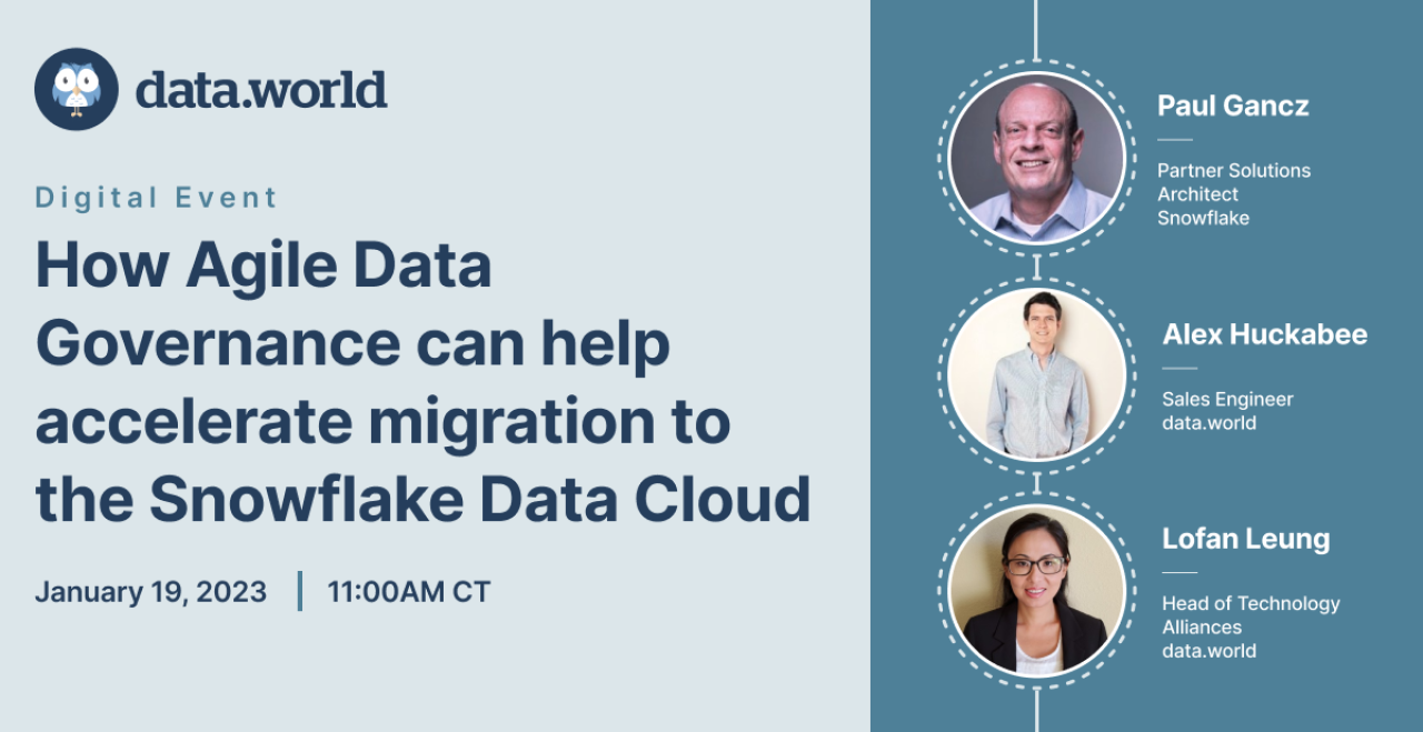 How Agile Data Governance can help accelerate migration to the Snowflake Data Cloud.